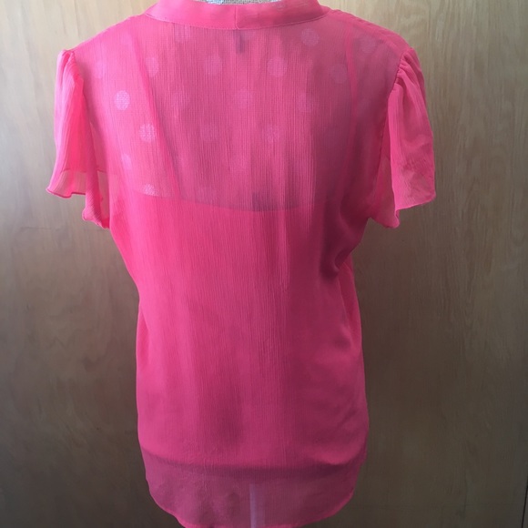 🌹3/$25🌹Daisy Fuentes Coral Chiffon Top with Cami - Picture 3 of 8